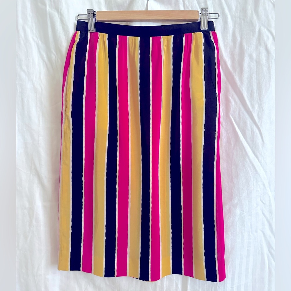 1980s Vintage Emanuel Ungaru Paraelle Paris striped skirt